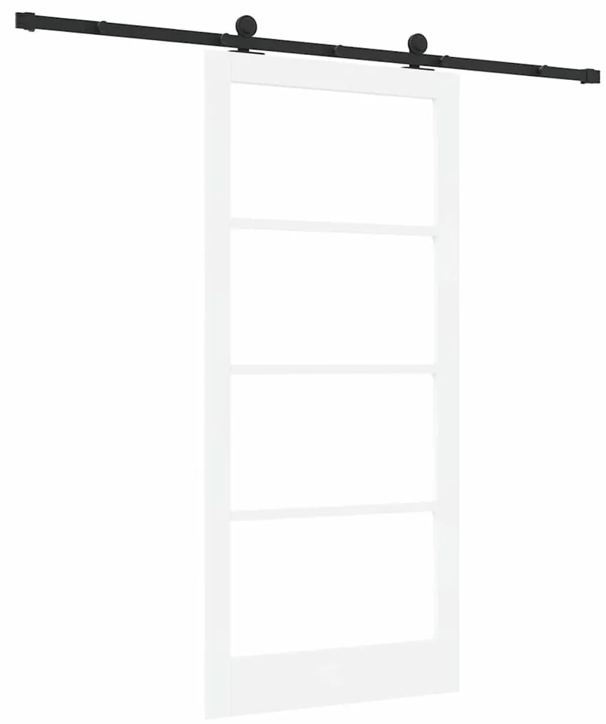 vidaXL Συρόμενη Πόρτα Χειροκίνητος Λευκό 93 x 202 cm Ξύλο και μέταλλο