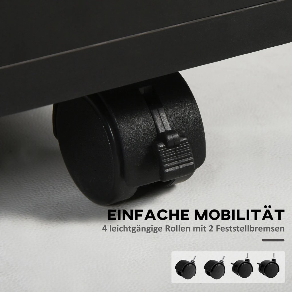 HOMCOM συρταριέρα, συρταριέρα, 1 διαμέρισμα, 1 ράφι, 1 συρτάρι, 40 x 3 x 60 cm, μαύρο