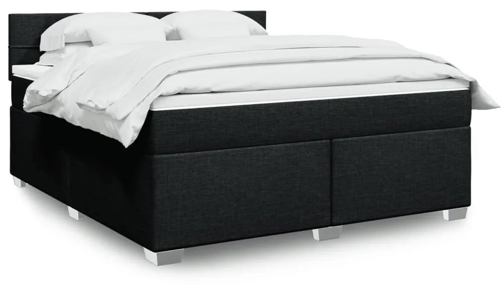 ΚΡΕΒΑΤΙ BOXSPRING ΜΕ ΣΤΡΩΜΑ ΜΑΥΡΟ 180X200 ΕΚ. ΥΦΑΣΜΑΤΙΝΟ 3288269