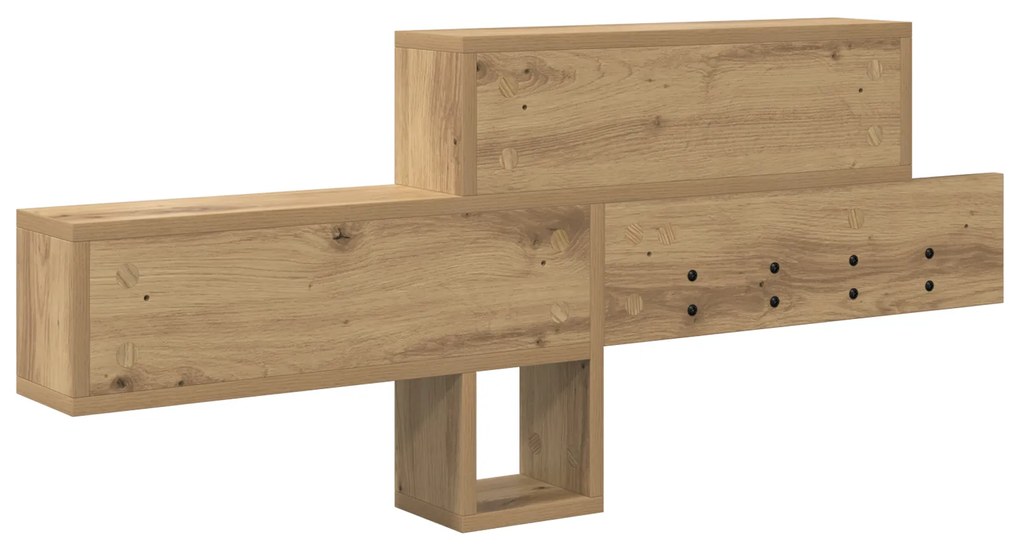vidaXL Τοίχου Κρεμάστρα με ράφι artisan δρυς 100 x 12 x 43.5 εκ