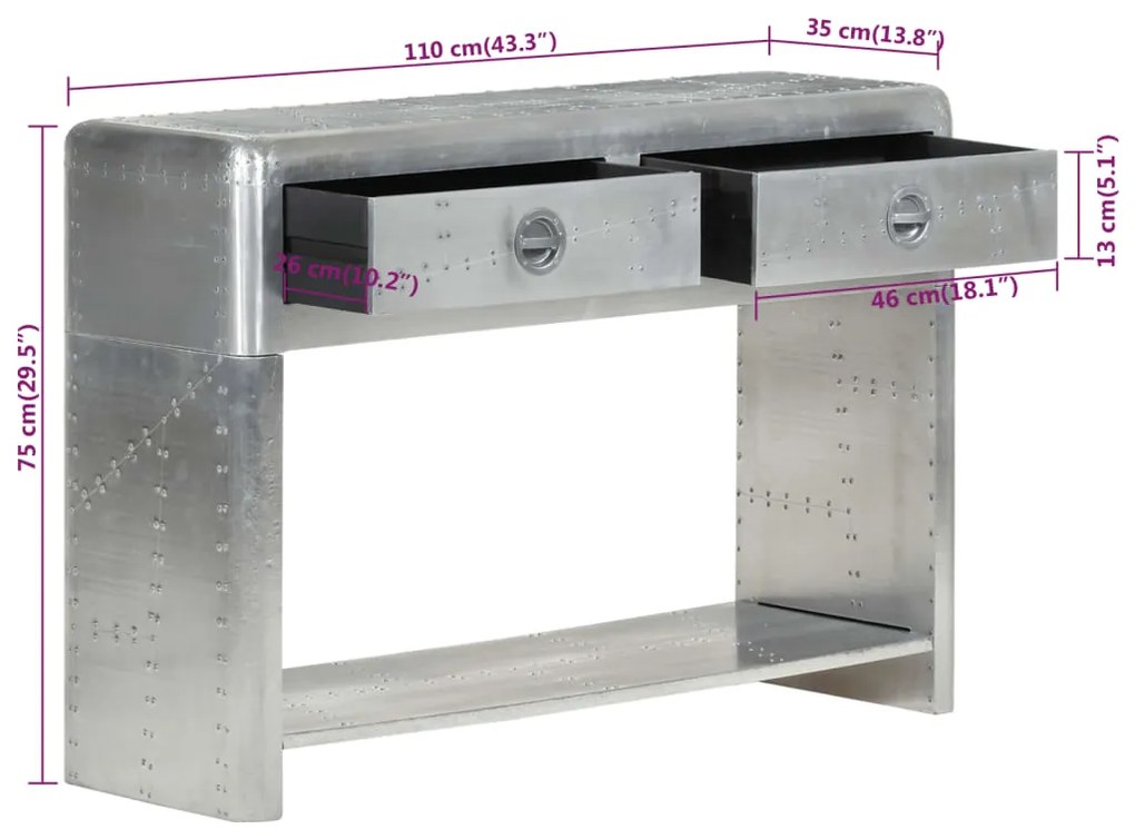 vidaXL Μπουφές Aviator 110 x 35 x 75 εκ. Μεταλλικός