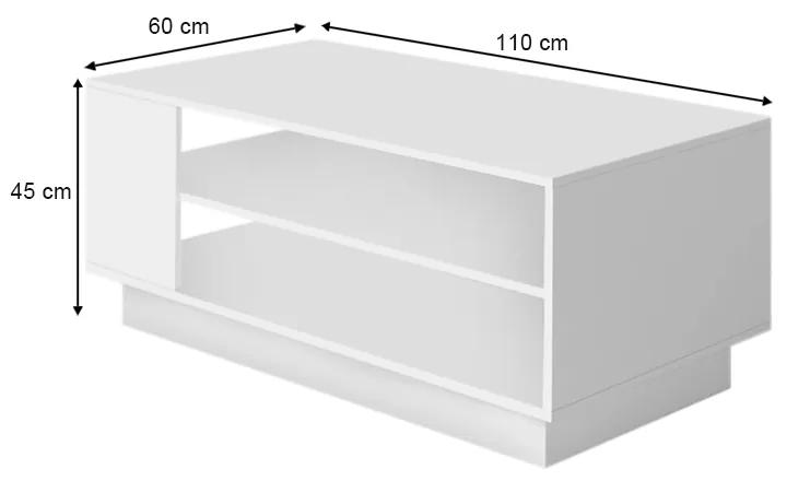 Τραπεζάκι σαλονιού Franko Megapap χρώμα λευκό 110x60x45εκ.