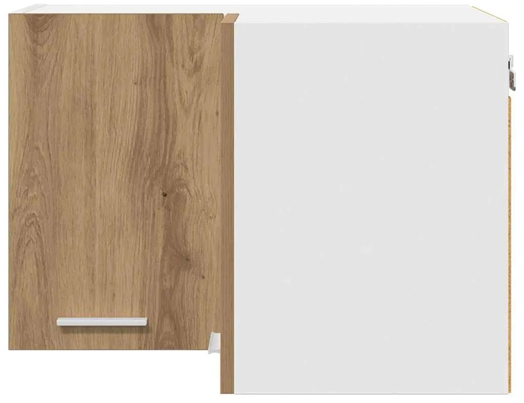 vidaXL Κρεμαστό ντουλάπι Χειροποίητη Δρυς και Λευκό 57 x 57 x 40 εκ.