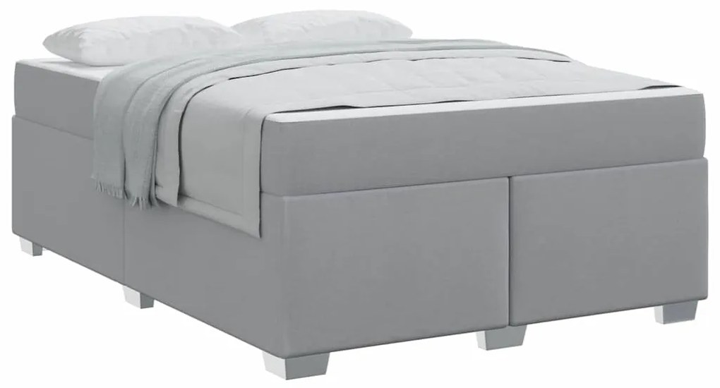 vidaXL Σκελετός Κρεβατιού Ανοιχτό γκρι 160 x 200 cm ύφασμα