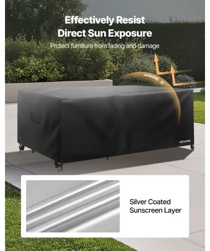 VEVOR Patio Outdoor Furniture Cover 420D Waterproof Table Chairs Sofa 130"x84"