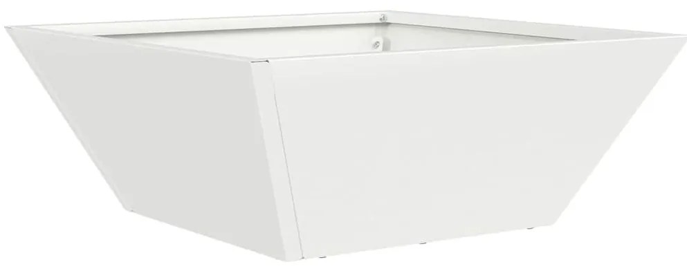 vidaXL Γλάστρα Μπολ Κήπου Λευκή 40x40x15 εκ, Ατσάλι