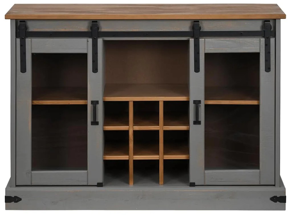 vidaXL Sideboard HALDEN 2 συρόμενες πόρτες γκρι 112x40x80 cm