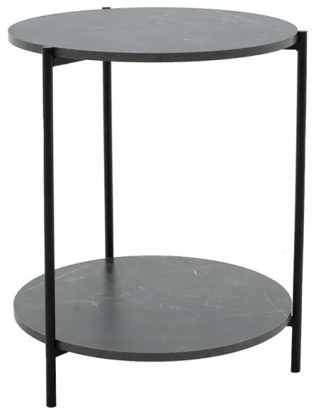 Βοηθητικό Τραπέζι Rhythm MDF Γκρι Μαρμάρου-Μαύρο Φ48x60cm 072-000064 Pakoworld-072-000064-Μαύρο 072-000064