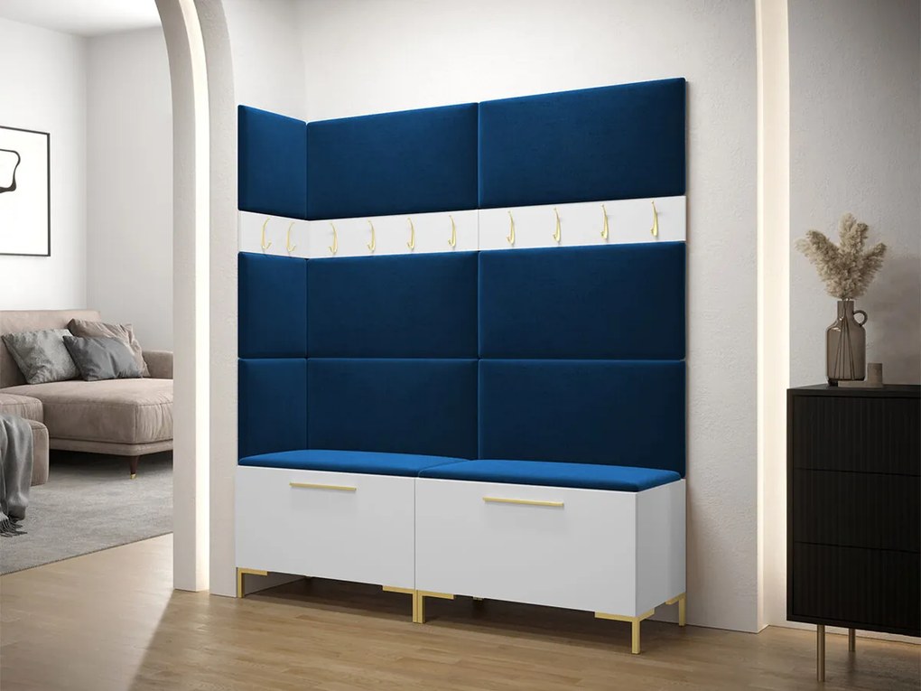 Σετ διαδρόμου Hartford F104, 196x168x46cm, 34 kg, Άσπρο, Ταπισερί, Πλαστικοποιημένη μοριοσανίδα, Εντοιχισμένη, Τοίχου | Epipla1.gr