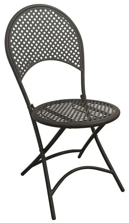 RONDO Καρέκλα Πτυσσόμενη, Μέταλλο Mesh Βαφή Μαύρο  42x54x85cm [-Μαύρο-] [-Μέταλλο-] Ε5146
