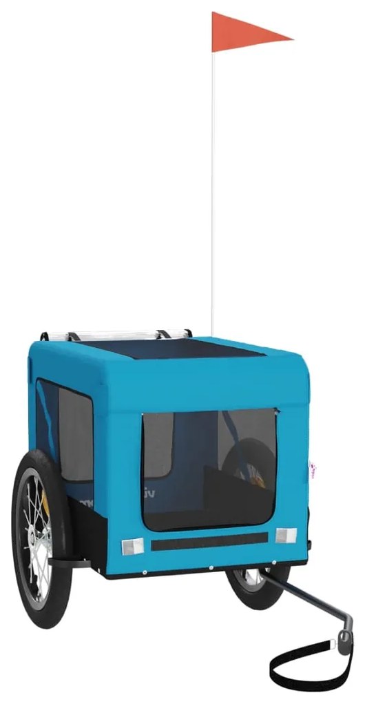 vidaXL Τρέιλερ Ποδηλάτου Κατοικίδιων Μπλε/Μαύρο Ύφασμα Oxford/Σίδηρος