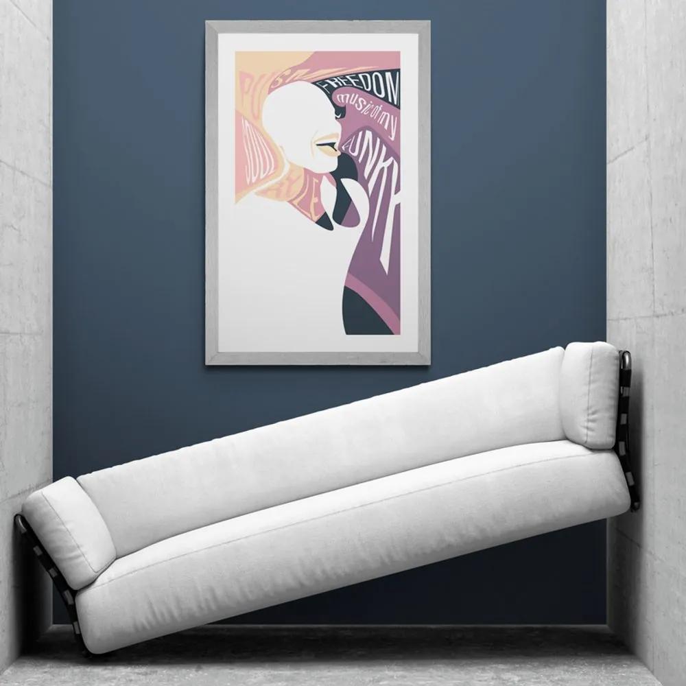 Αφίσα με παρπαστού Γυναίκα με αφιέρωση σε απαλά χρώματα - 30x45 black