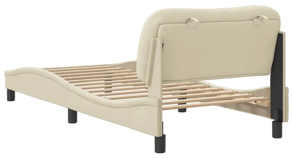 vidaXL Σκελετός Κρεβατιού Χωρίς Στρώμα Hvar Κρέμα 90x200 εκ. Υφασμάτινο