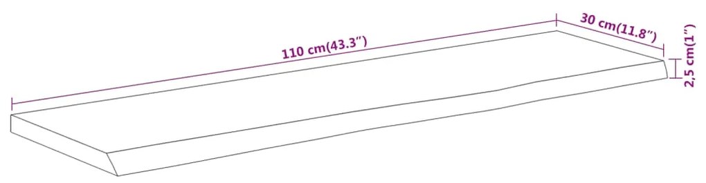 ΡΑΦΙ ΕΠΙΤΟΙΧΙΟ ΟΡΘ. LIVE EDGE 110X30X2,5 ΕΚ. ΜΑΣΙΦ ΞΥΛΟ ΑΚΑΚΙΑΣ 370241