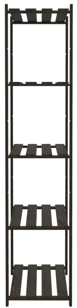 vidaXL Ραφιέρα με 5 Ράφια Μαύρο 80 x 38 x 170 εκ. Μασίφ Ξύλο Πεύκου