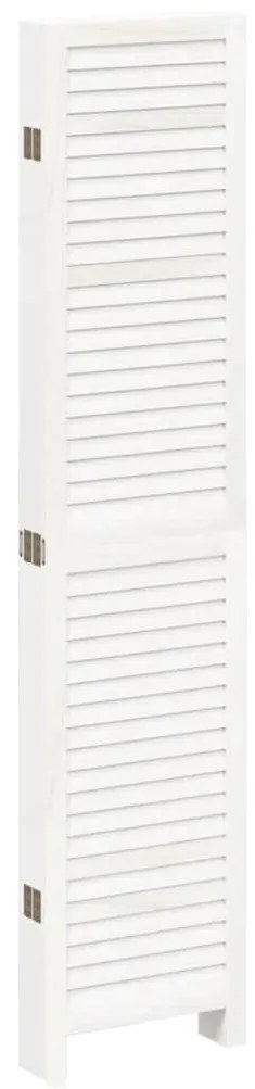 vidaXL Διαχωριστικό Χώρου με 6 Πάνελ Λευκό από Μασίφ Ξύλο Παυλώνιας