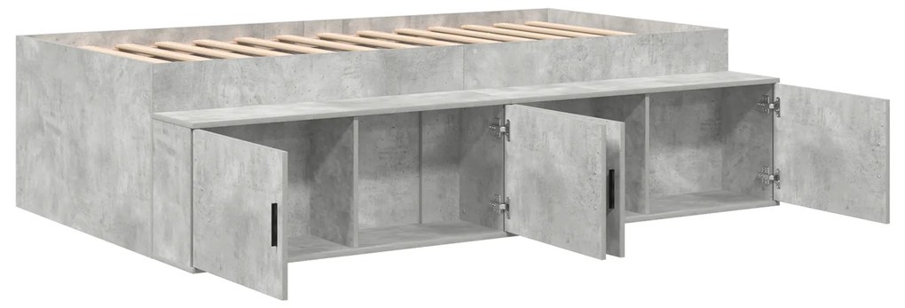 vidaXL Κρεβάτι Αποθήκευσης Σκυρόδεμα Γκρι 90x190 εκ