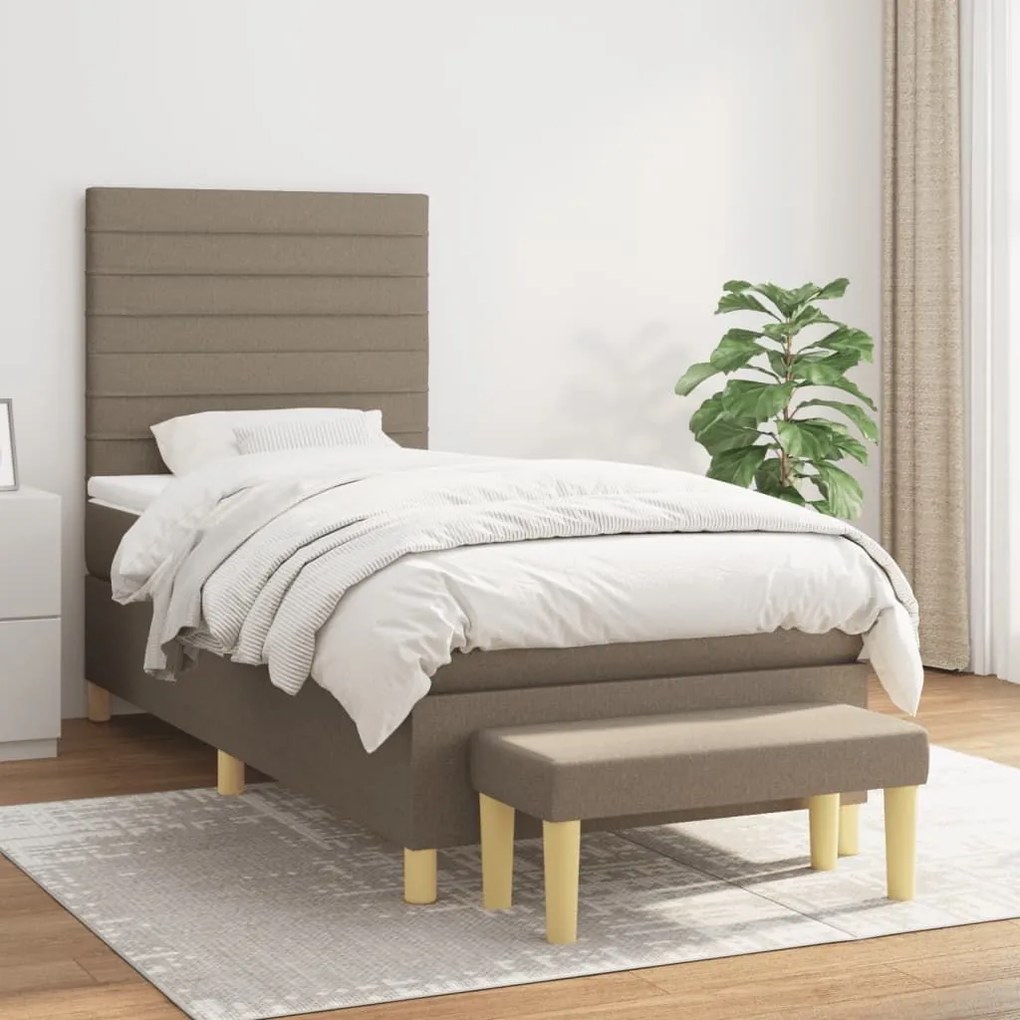 ΚΡΕΒΑΤΙ BOXSPRING ΜΕ ΣΤΡΩΜΑ TAUPE 90X200 ΕΚ. ΥΦΑΣΜΑΤΙΝΟ 3137209