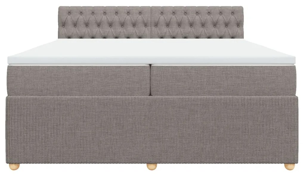 vidaXL Κρεβάτι Boxspring με Στρώμα Taupe 200x200 εκ. Υφασμάτινο