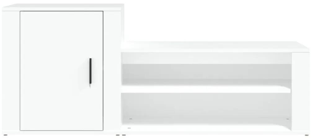 Παπουτσοθήκη Λευκή 130 x 35 x 54 εκ. από Επεξεργασμένο Ξύλο - Λευκό