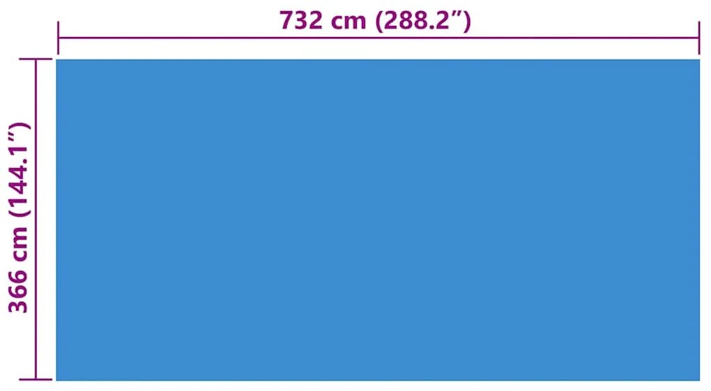 vidaXL Κάλυμμα Πισίνας Ορθογώνιο Μπλε 732 x 366 εκ. από Πολυαιθυλένιο