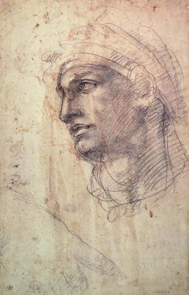 Αναπαραγωγή Study of a Head, Michelangelo Buonarroti