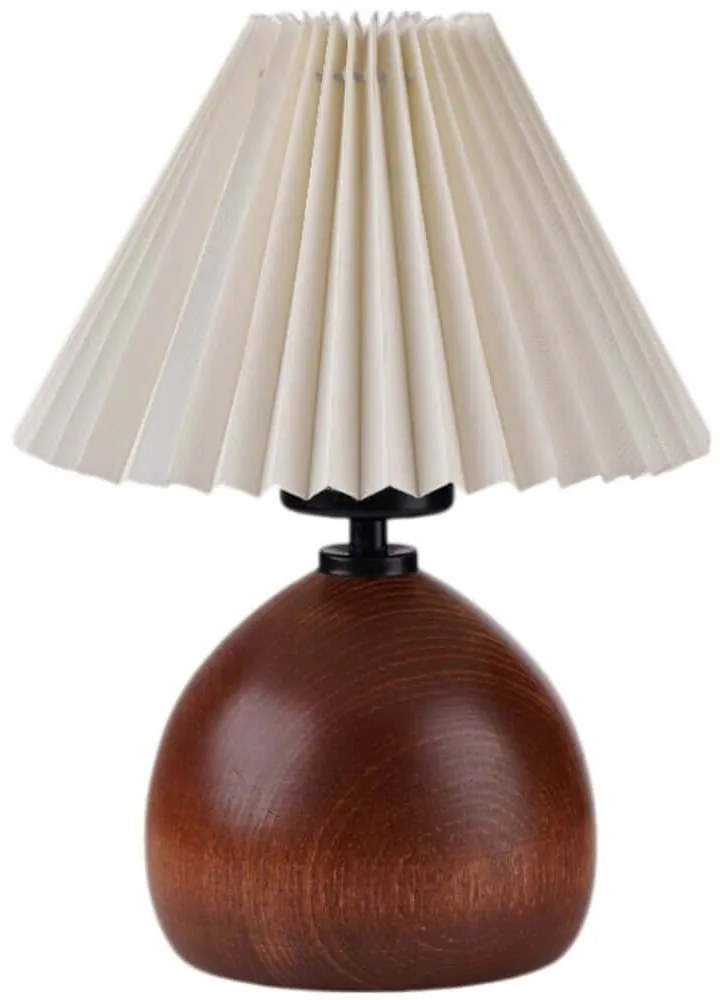 Φωτιστικό Επιτραπέζιο 534LUN5179 Φ23x32cm 1xE27 40W Cream-Walnut Opviq