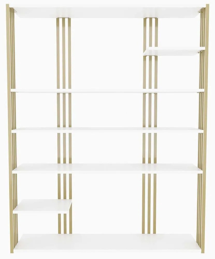 Βιβλιοθήκη Jenny 875ZNA4519 120x29,6x160cm White-Gold