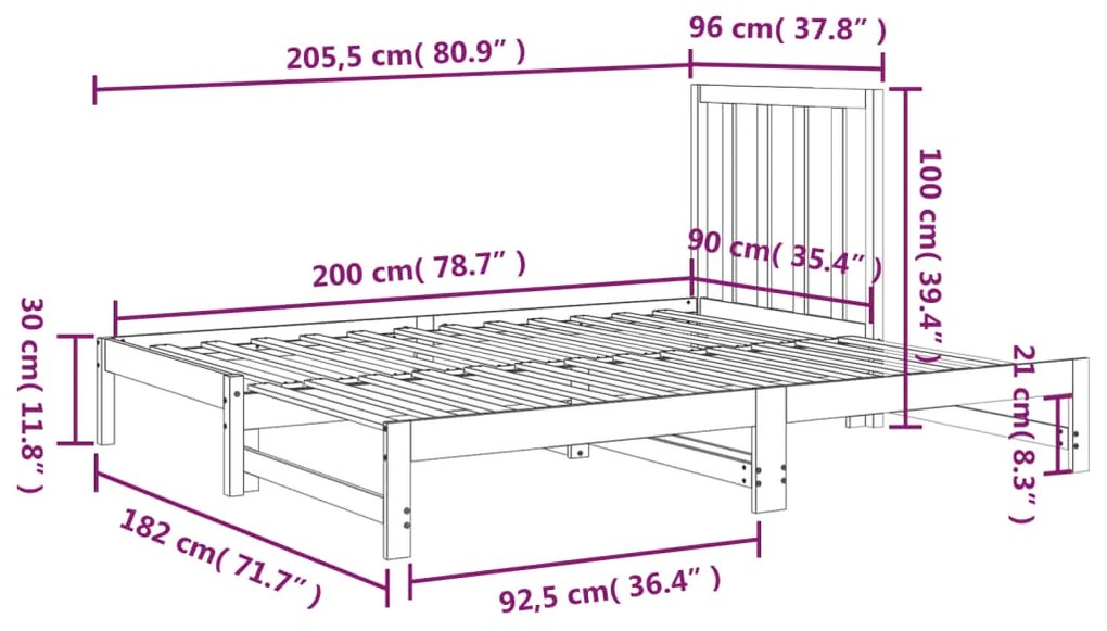 ΚΑΝΑΠΕΣ ΚΡΕΒΑΤΙ ΣΥΡΟΜΕΝΟΣ ΜΑΥΡΟΣ 2X(90X200) ΕΚ. ΑΠΟ ΜΑΣΙΦ ΠΕΥΚΟ 3108321