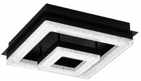 Eglo Fradelo Μοντέρνα Πλαφονιέρα Οροφής με Ενσωματωμένο LED και Κρύσταλλα σε Μαύρο χρώμα 26cm 99327