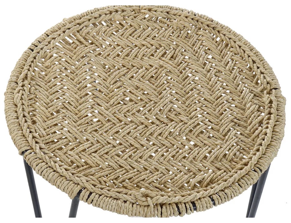 Σετ με 3 τραπέζια DKD Home Decor Καφέ Μαύρο Φυσικό 62 x 62 x 40 cm 62 x 62 x 40,5 cm