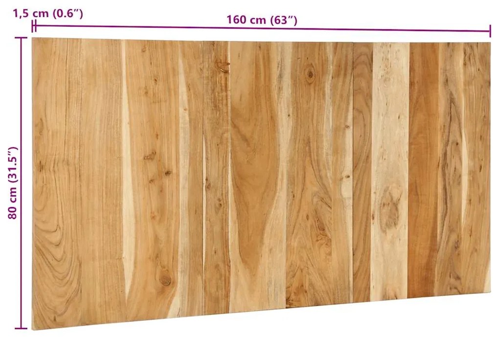 κεφαλάρι 160 cm από μασίφ ξύλο ακακίας - Καφέ