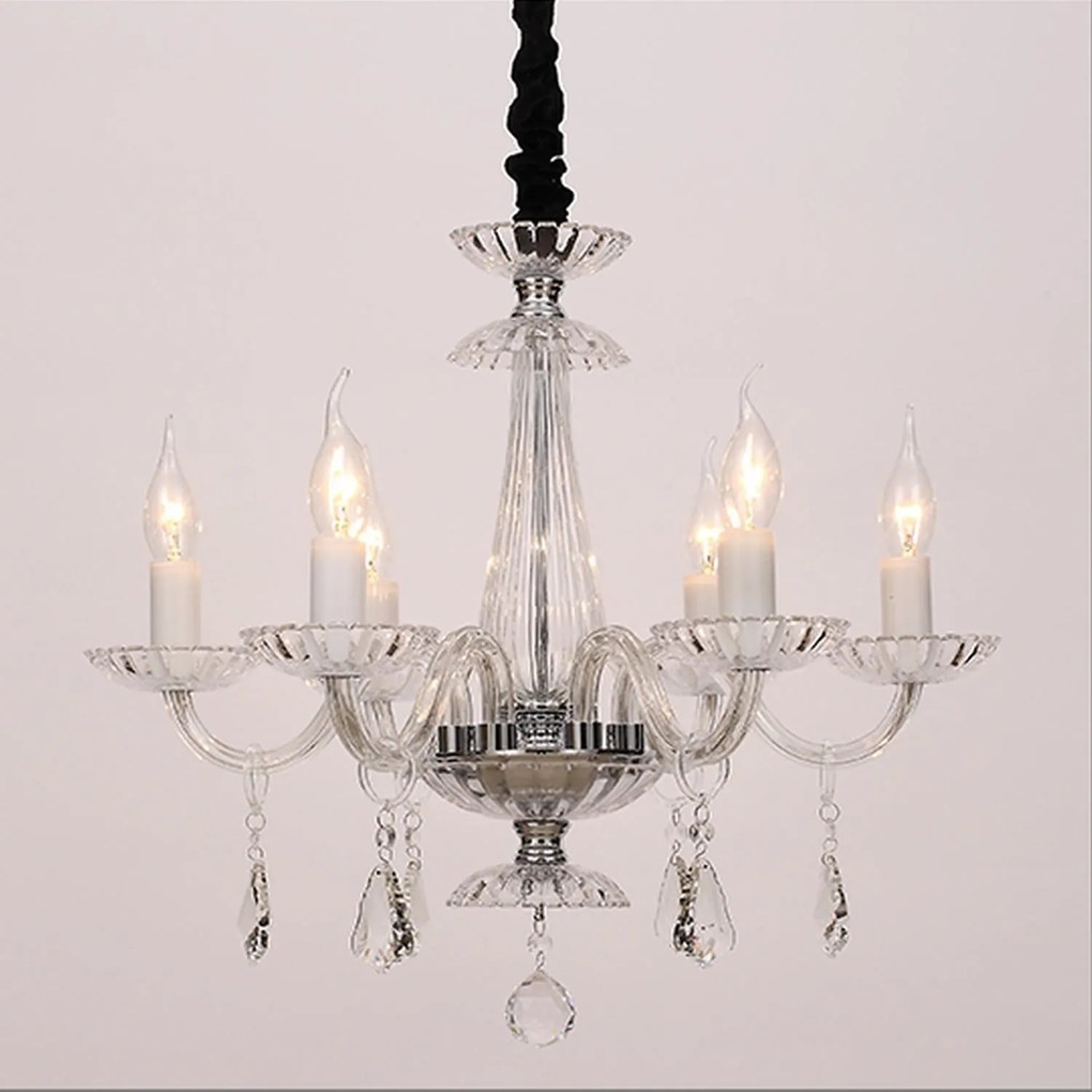 Πολυέλαιος 6Φ BLK80386PCC Χρώμιο Crystal, Metal
