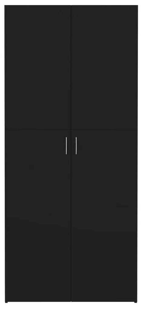 Παπουτσοθήκη Μαύρη 80 x 35,5 x 180 εκ. από Μοριοσανίδα - Μαύρο