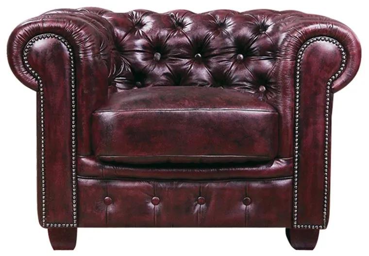 CHESTERFIELD 689 Πολυθρόνα Σαλονιού - Καθιστικού, Δέρμα, Απόχρωση Antique Red  103x92x72cm [-Κόκκινο-] [-Leather - Rubica Leather-] Ε9574,14