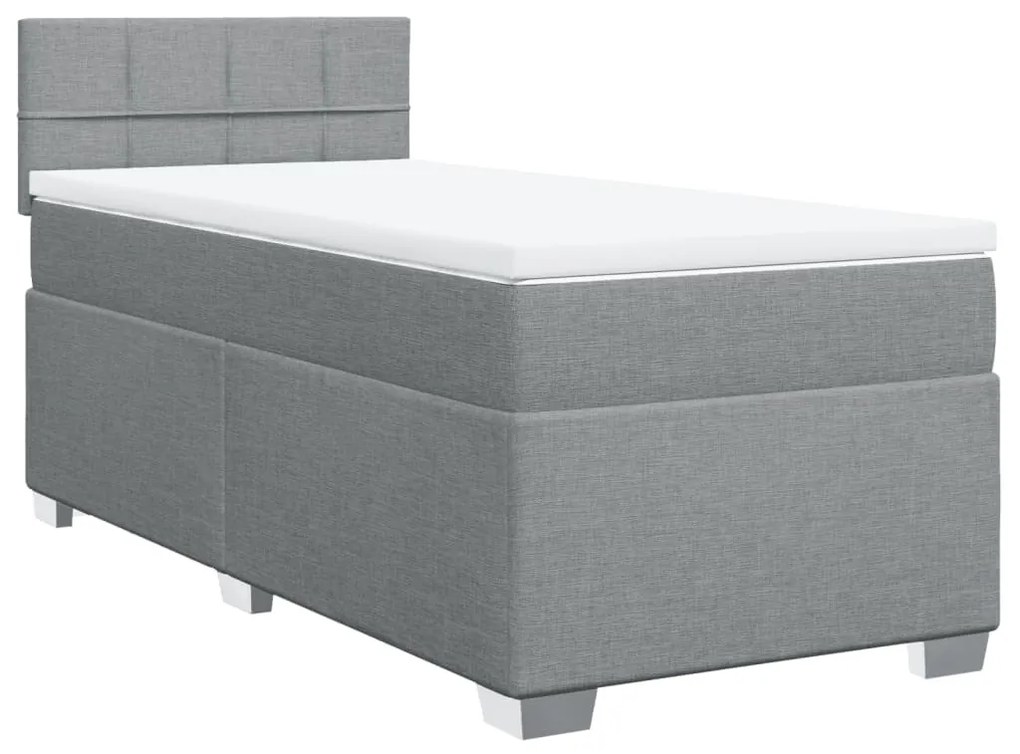 ΚΡΕΒΑΤΙ BOXSPRING ΜΕ ΣΤΡΩΜΑ ΑΝΟΙΧΤΟ ΓΚΡΙ 100X200 ΕΚ. ΥΦΑΣΜΑΤΙΝΟ 3285799