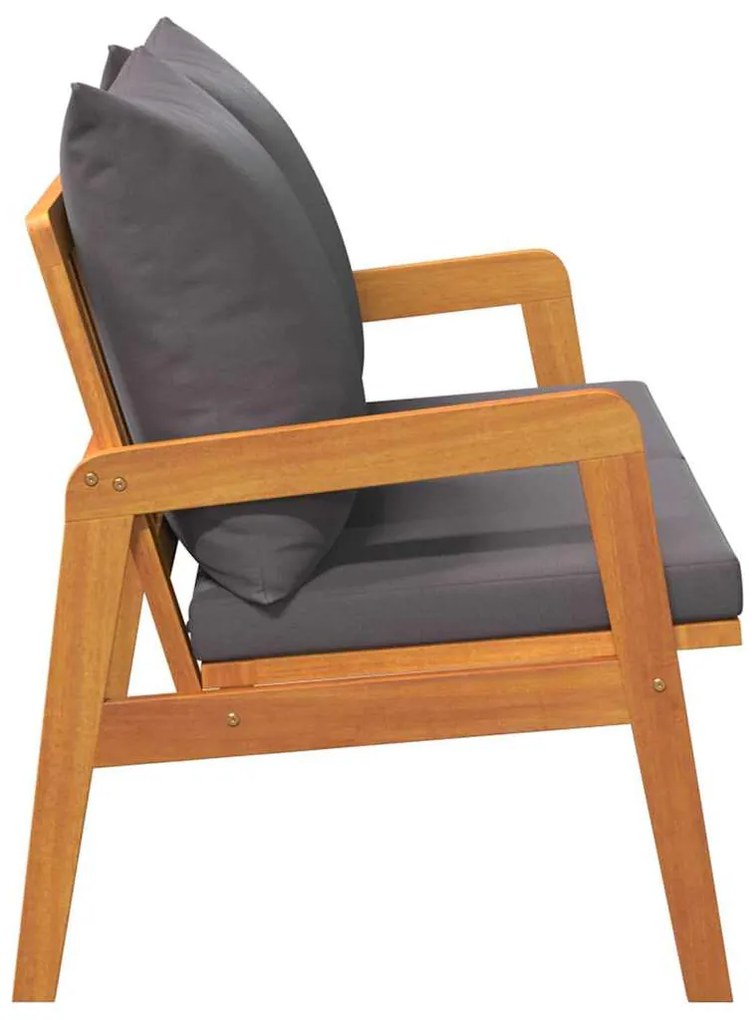 vidaXL Παγκάκι κήπου με μαξιλάρι Φυσικό Λάδι Στερεό Ξύλο Ακακίας