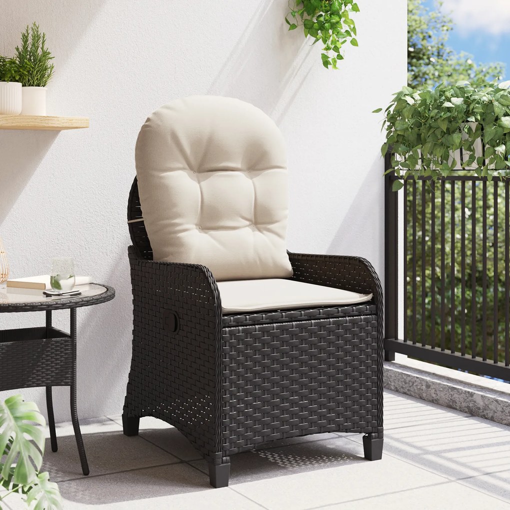 vidaXL Πολυθρόνα με Κα cushions Μαύρο Πολυεστέρας