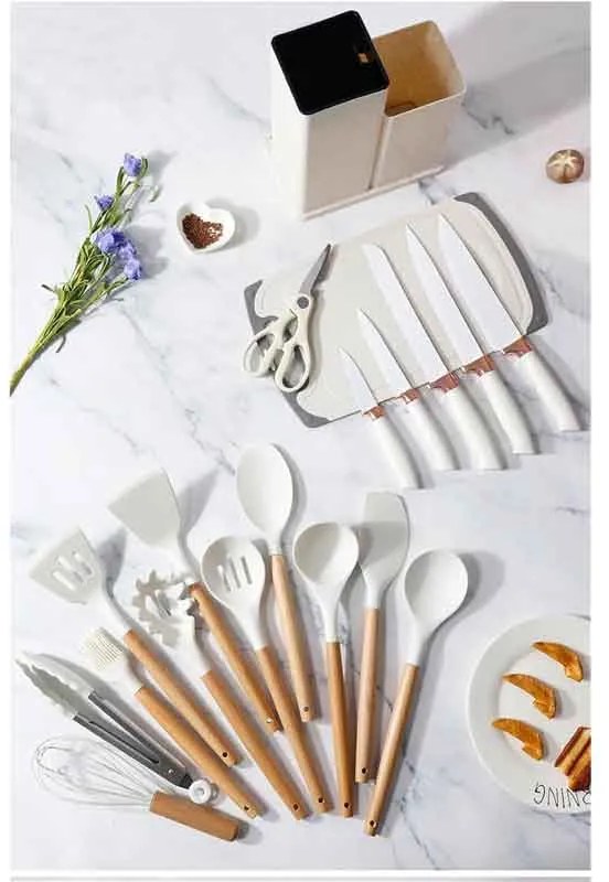 Πλήρες Σετ Κουζινικών 19 τεμαχίων με Θήκη - Complete 19-Piece Kitchen Set with Case