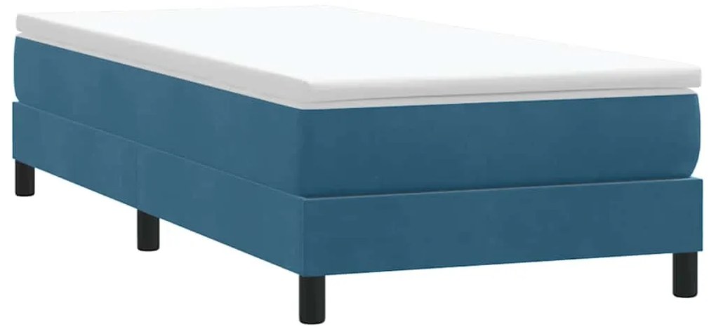 vidaXL Κρεβάτι Boxspring χωρίς Στρώμα Σκούρο Μπλε 80x220 εκ. Βελούδινο