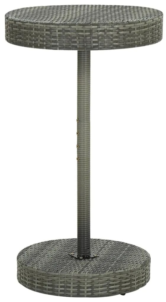 vidaXL Τραπέζι Κήπου Γκρι 60,5 x 106 εκ. από Συνθετικό Ρατάν