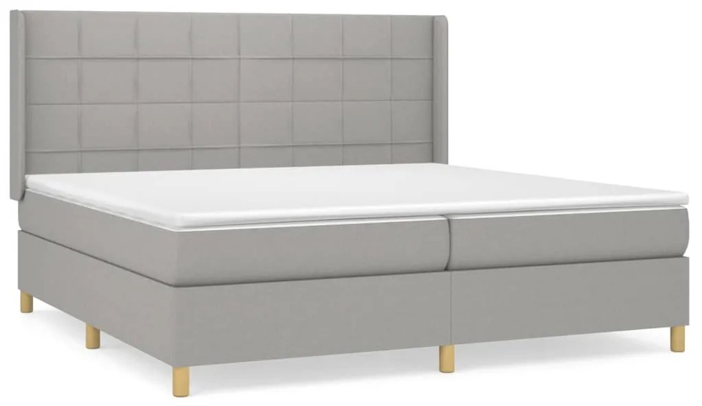 ΚΡΕΒΑΤΙ BOXSPRING ΜΕ ΣΤΡΩΜΑ ΑΝΟΙΧΤΟ ΓΚΡΙ 200X200 ΕΚ. ΥΦΑΣΜΑΤΙΝΟ 3132017