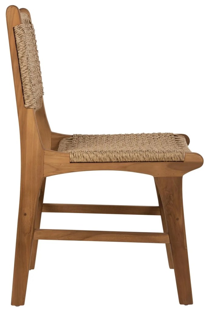 Καρέκλα Τραπεζαρίας NESHA Ξύλο Teak με Σχοινί Viro 50x56x85Υεκ.