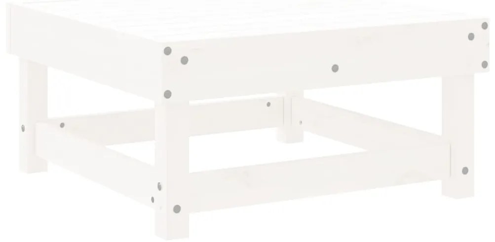 vidaXL Υποπόδιο Κήπου Λευκό από Μασίφ Ξύλο Πεύκου