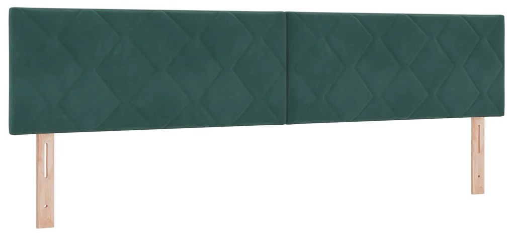 vidaXL Κρεβάτι Box Spring με Ματress & LED Σκούρο Πράσινο 200x200 εκ Βελούδο