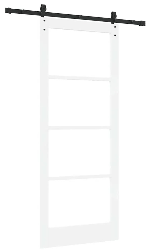 vidaXL Συρόμενη Πόρτα Χειροκίνητος Λευκό 86 x 211 cm Ξύλο και μέταλλο