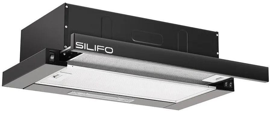 Silifo Απορροφητήρας Συρόμενος Sf6665 Μαύρος (4 Έτη Εγγύηση Ελληνικής Αντιπροσωπείας)