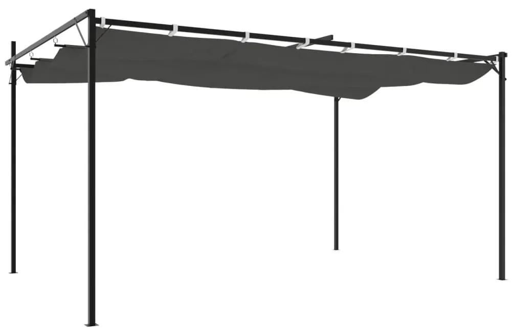 vidaXL Πέργκολα με Πτυσσόμενη Οροφή Ανθρακί 395 x 292 x 230 εκ.