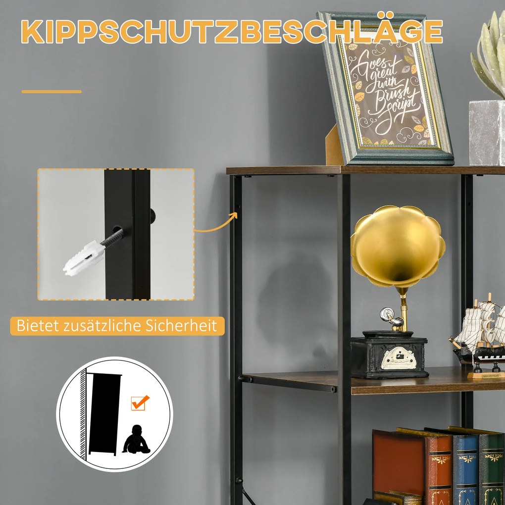 HOMCOM Ράφι αποθήκευσης με συρτάρια, ανοιχτός αποθηκευτικός χώρος, ατσάλινο πλαίσιο, ρυθμιζόμενα πόδια, 44x40x155 cm