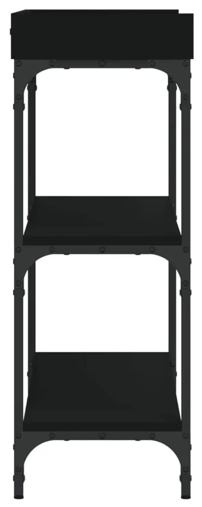 Τραπέζι Κονσόλα με Ράφια Μαύρο 100 x 30 x 80 εκ. - Μαύρο